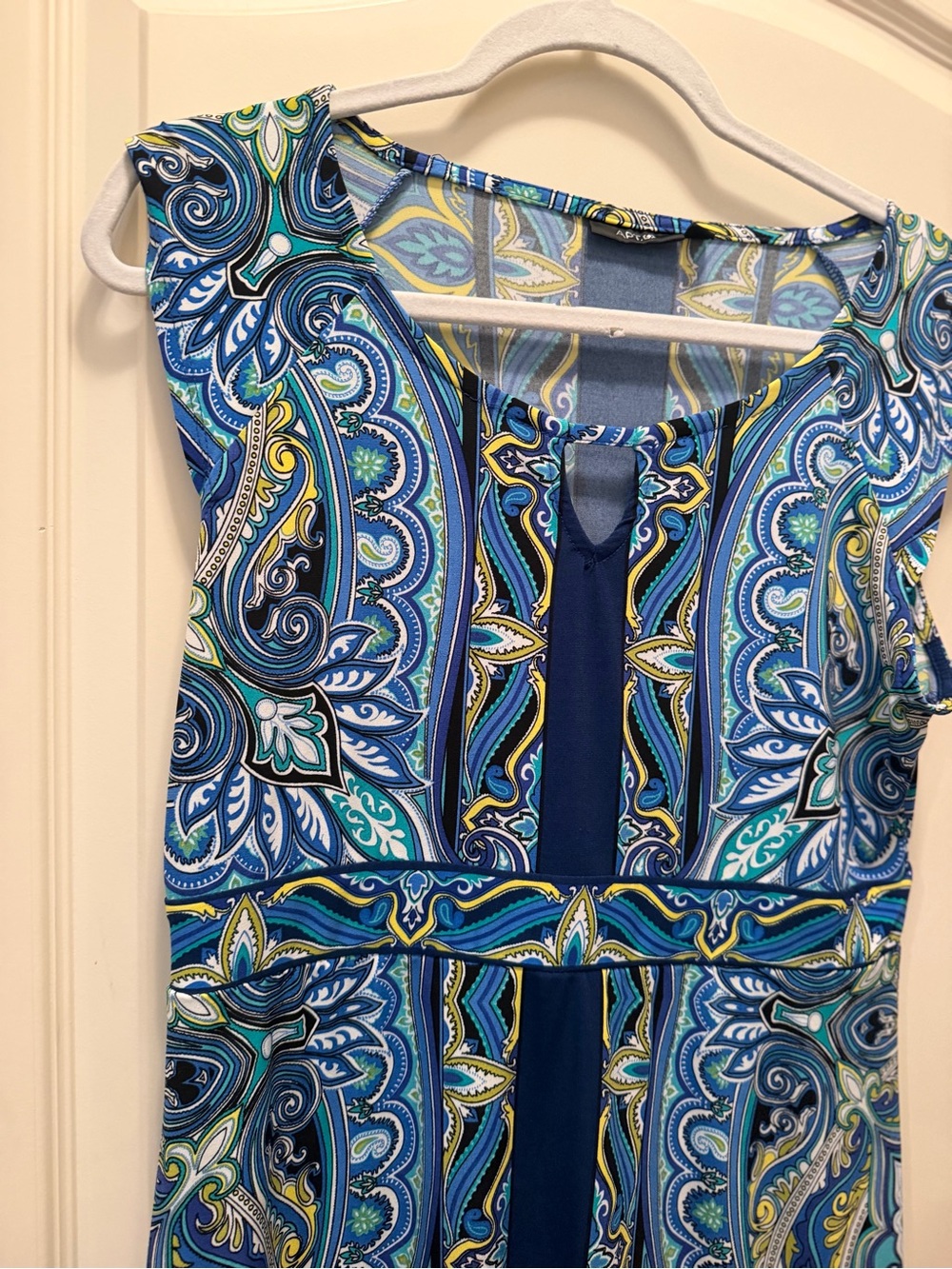 Apt. 9 Blue and Teal Paisley Fit-and-Flare Midi Dress - Picture 3 of 8
